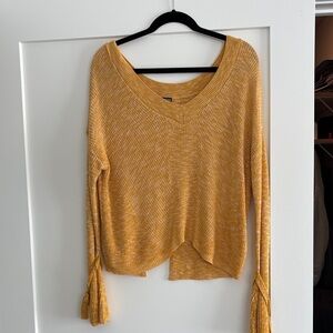 Express Mustard V-Neck Sweater